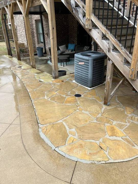 After: Flagstone patio cleaning