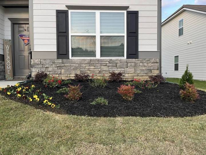 After: Front foundation beds