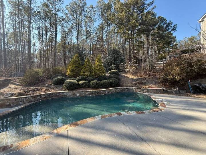 Before: Poolside bed renovation